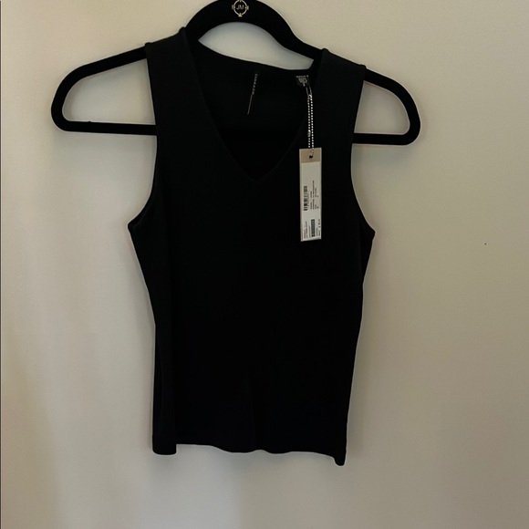 isda&co Tops - Fitted Black Tank Top with High Neckline
